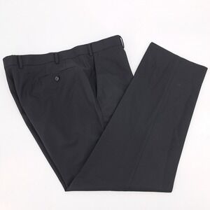 Hiltl Mens 38x29 Black Virgin Wool Dress Pants Vitale Barberis Canonico Flat